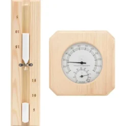 New The Living Store 2-i-1 Bastutermometer & hygrometer sandur set massiv furu - Bastutillbehör Bastu