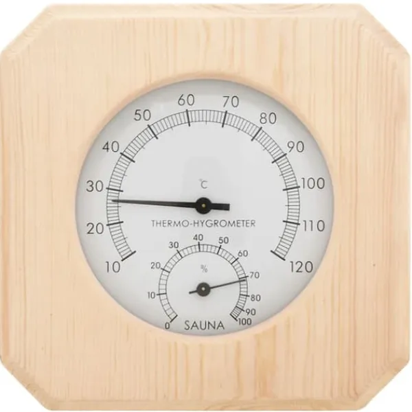 New The Living Store 2-i-1 Bastutermometer & hygrometer sandur set massiv furu - Bastutillbehör Bastu