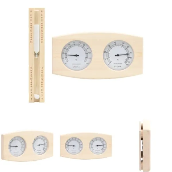 Clearance The Living Store 2-i-1 Bastutermometer & hygrometer sandur set massiv furu - Bastutillbehör Bastu
