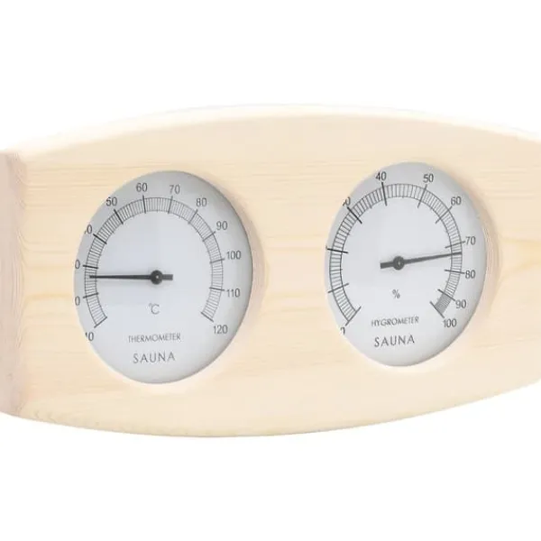 Clearance The Living Store 2-i-1 Bastutermometer & hygrometer sandur set massiv furu - Bastutillbehör Bastu