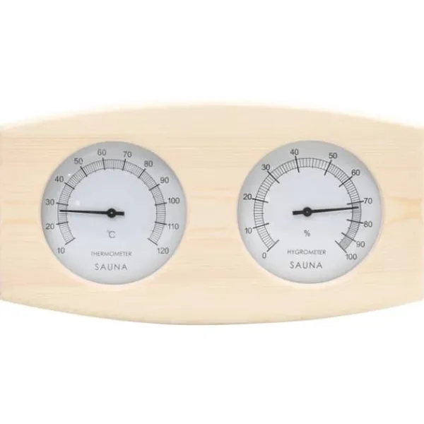 Clearance The Living Store 2-i-1 Bastutermometer & hygrometer sandur set massiv furu - Bastutillbehör Bastu