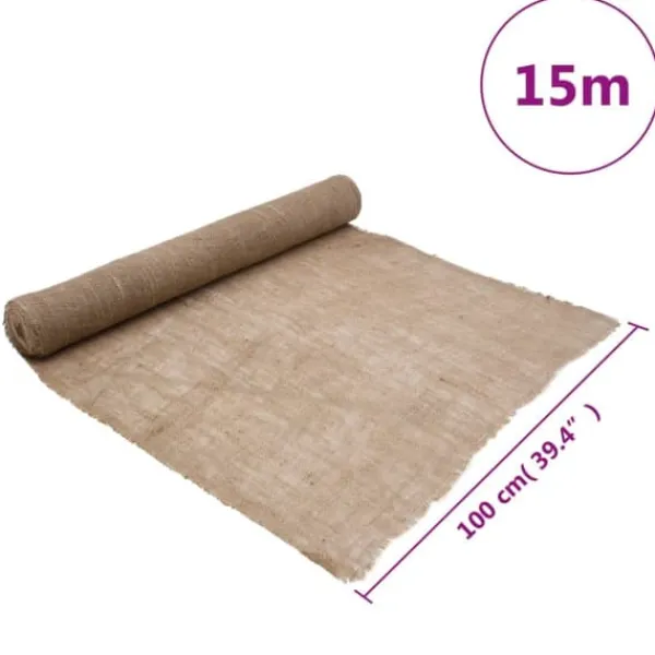 Hot The Living Store Juterulle 1x15 m 100% jute 200 gsm - Dekor Markduk & Fiberduk
