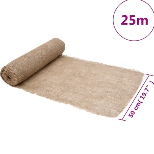 The Living Store Juterulle 0,5x25 m 100% jute 200 gsm - Dekor Markduk & Fiberduk