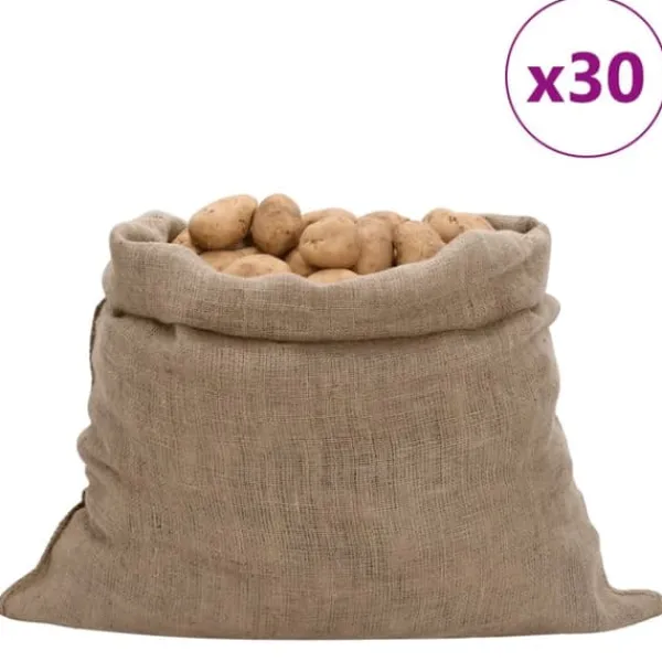 Outlet The Living Store Jutesäckar 30 st 100x110 cm 100% jute 220 gsm - Resväskor & väskor Trädgårdskorgar