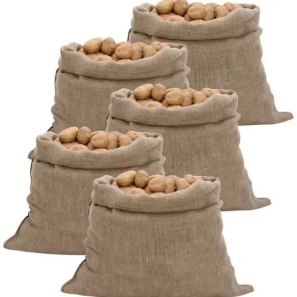 Discount The Living Store Jutesäckar 5 st 100x110 cm 100% jute 220 gsm - Resväskor & väskor Trädgårdskorgar