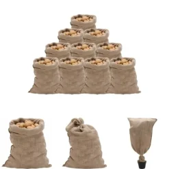 Clearance The Living Store Jutesäckar 10 st 60x105 cm 100% jute 220 gsm - Resväskor & väskor Trädgårdskorgar