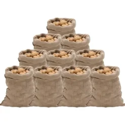 Clearance The Living Store Jutesäckar 10 st 60x105 cm 100% jute 220 gsm - Resväskor & väskor Trädgårdskorgar