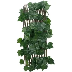 The Living Store Konstväxt druvblad spaljé expanderbar grön 190x60 cm - Staket