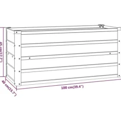 The Living Store Odlingslåda rostig 100x40x45 cm rosttrögt stål - Krukor & odlingslådor