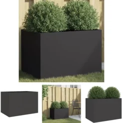 Hot The Living Store Odlingslåda svart 62x40x39 cm kallvalsat stål - Krukor & odlingslådor Krukor & Växtbehållare