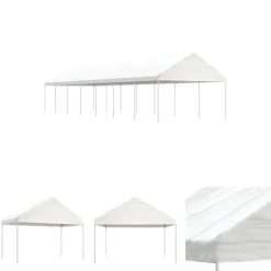 Hot The Living Store Paviljong med tak vit 15,61x4,08x3,22 m polyeten - Partytält & paviljoner Tält & Lusthus