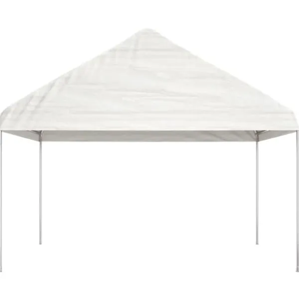 Hot The Living Store Paviljong med tak vit 15,61x4,08x3,22 m polyeten - Partytält & paviljoner Tält & Lusthus