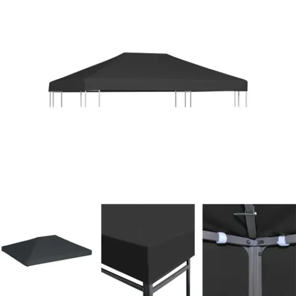 The Living Store Paviljongtak 310 g/m² 4x3 m grå - Tak till partytält & lusthus Tält & Lusthus