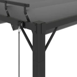The Living Store Paviljong med lamelltak 3x4 m antracit tyg och aluminium - Partytält & paviljoner