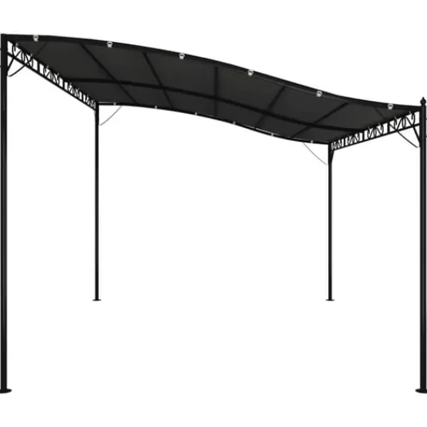 The Living Store Paviljong antracit 4x3 m 180 g/m² tyg och stål - Partytält & paviljoner