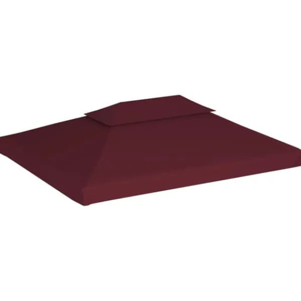 The Living Store Paviljongtak med ventilering 310 g/m² 4x3 m vinröd - Tak till partytält & lusthus