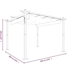 The Living Store Paviljong med infällbart tak 3x3 m taupe - Partytält & paviljoner Valvbågar, Spaljéer, Bersåer & Pergolor