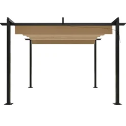 The Living Store Paviljong med infällbart tak 3x3 m taupe - Partytält & paviljoner Valvbågar, Spaljéer, Bersåer & Pergolor