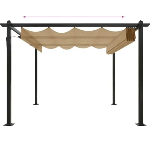 The Living Store Paviljong med infällbart tak 3x3 m taupe - Partytält & paviljoner Valvbågar, Spaljéer, Bersåer & Pergolor
