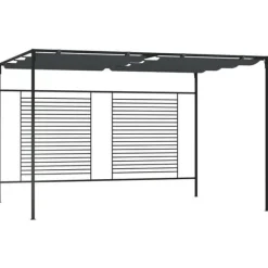 The Living Store Paviljong med infällbart tak 4x3x2,3 m gräddvit 180 g/m² - Partytält & paviljoner
