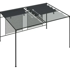 The Living Store Paviljong med infällbart tak 4x3x2,3 m gräddvit 180 g/m² - Partytält & paviljoner
