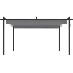 Online The Living Store Paviljong med infällbart tak 4x3 m antracit - Partytält & paviljoner Valvbågar, Spaljéer, Bersåer & Pergolor