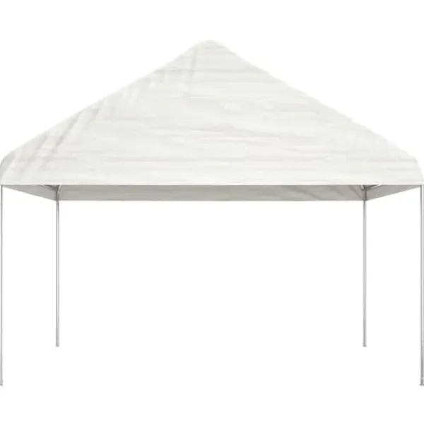 The Living Store Paviljong med tak vit 8,92x4,08x3,22 m polyeten - Partytält & paviljoner