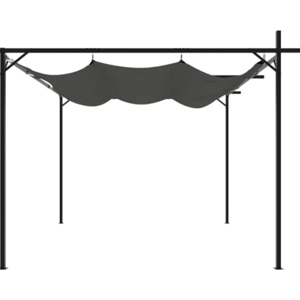 Clearance The Living Store Pergola med infällbart tak antracit 295x292x230 cm - Partytält & paviljoner Valvbågar, Spaljéer, Bersåer & Pergolor