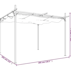 Clearance The Living Store Pergola med infällbart tak antracit 295x292x230 cm - Partytält & paviljoner Valvbågar, Spaljéer, Bersåer & Pergolor