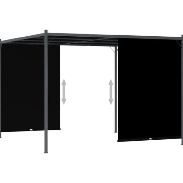 The Living Store Pergola med infällbart tak 3x3 m antracit - Bersåer, spaljéer & pergolor