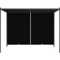 The Living Store Pergola med infällbart tak 3x3 m antracit - Bersåer, spaljéer & pergolor
