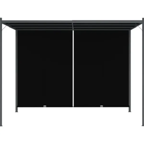 The Living Store Pergola med infällbart tak 3x3 m antracit - Bersåer, spaljéer & pergolor