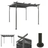 Hot The Living Store Pergola med infällbart tak antracit 3x3 m stål 180 g/m² - Bersåer, spaljéer & pergolor Valvbågar, Spaljéer, Bersåer & Pergolor