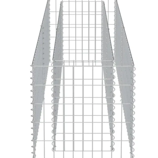 The Living Store Planteringsgabion upphöjd galvaniserat stål 180x50x50 cm - Krukor & odlingslådor