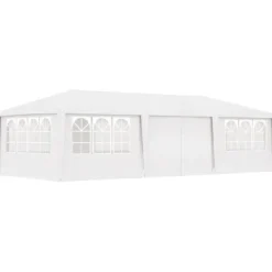 New The Living Store Professionellt partytält med väggar 4x9 m vit 90 g/m² - Partytält & paviljoner Tält & Lusthus