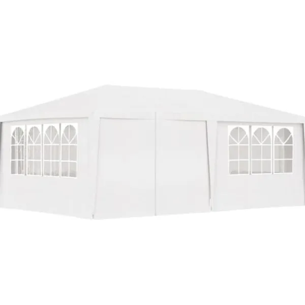 The Living Store Professionellt partytält med väggar 4x6 m vit 90 g/m² - Partytält & paviljoner