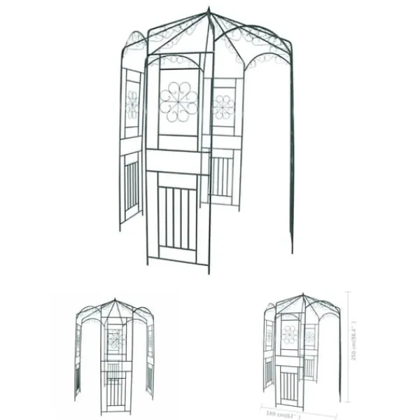 The Living Store Rosenbåge 250 cm mörkgrön - Bersåer, spaljéer & pergolor