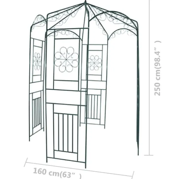 The Living Store Rosenbåge 250 cm mörkgrön - Bersåer, spaljéer & pergolor