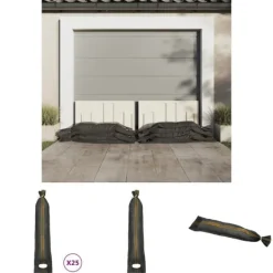 The Living Store Sandsäckar 25 st mörkgrön 103x25 cm HDPE - Industrilager