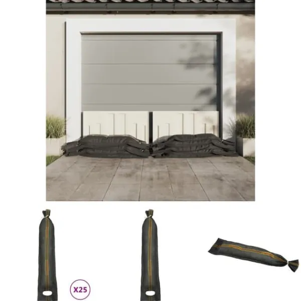 The Living Store Sandsäckar 25 st mörkgrön 103x25 cm HDPE - Industrilager