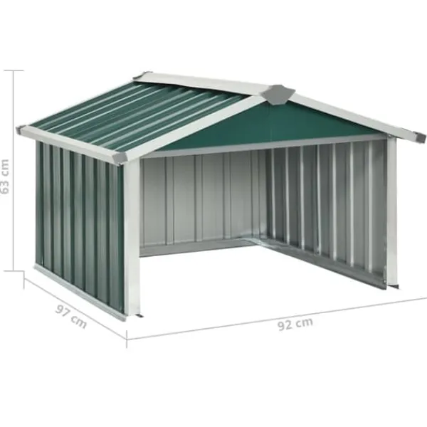 The Living Store Skjul för robotgräsklippare 92x97x63 cm galvaniserat stål grön - Förråd & Redskapsbodar Skjul, Garage & Carports