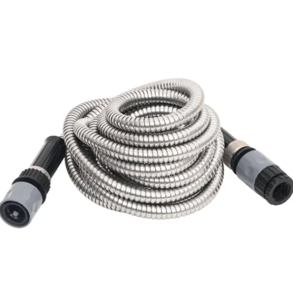 The Living Store Slang med sprutmunstycke silver 0,6" 22,5 m rostfritt stål - Vattenslangar