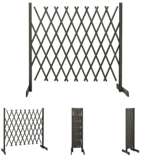 The Living Store Spaljéstaket grå 180x100 cm massivt granträ - Staket