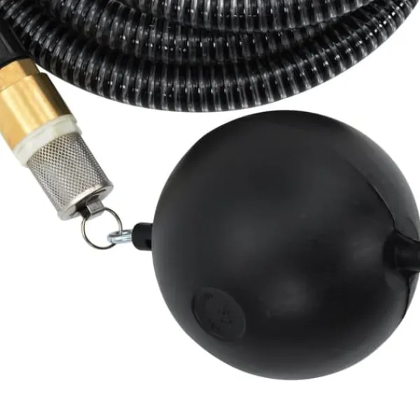 The Living Store Sugslang med kopplingar mässing svart 1,1" 7 m PVC - Vattenslangar