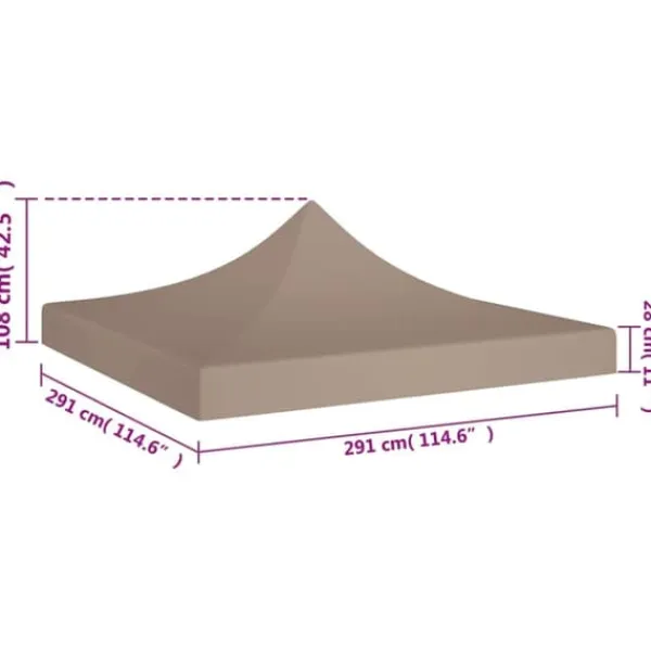 Sale The Living Store Tak till partytält 3x3 m taupe 270 g/m² - Tak till partytält & lusthus Tält & Lusthus