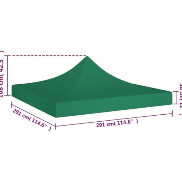 The Living Store Tak till partytält 3x3 m grön 270 g/m² - Tak till partytält & lusthus