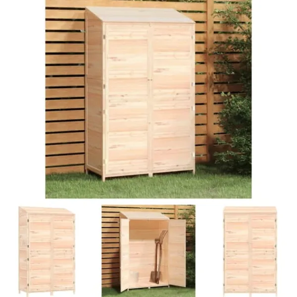 Clearance The Living Store Trädgårdsbod 102x52x174,5 cm massivt granträ - Förråd & Redskapsbodar Skjul, Garage & Carports