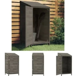 Hot The Living Store Trädgårdsbod antracit 55x52x112 cm massivt granträ - Förråd & Redskapsbodar Skjul, Garage & Carports