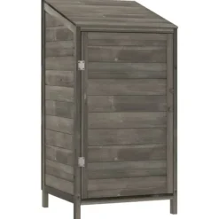 Hot The Living Store Trädgårdsbod antracit 55x52x112 cm massivt granträ - Förråd & Redskapsbodar Skjul, Garage & Carports