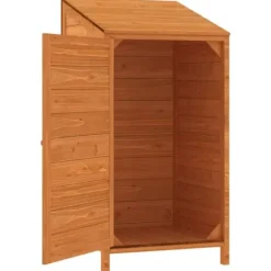 The Living Store Trädgårdsbod brun 55x52x112 cm massivt granträ - Förråd & Redskapsbodar